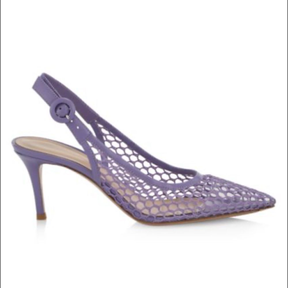 Gianvito Rossi Fishnet Slingback Pumps NEW
